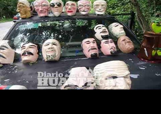 Máscaras de madera tradición de Jaltocán
