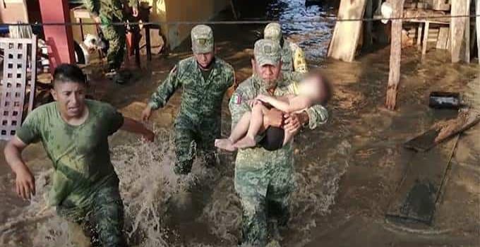 Militares rescatan a menor en Tabasco