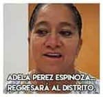 Adela Perez Espinoza...Regresará al Distrito.