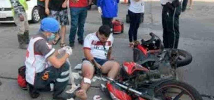 Motociclista herido  tras fuerte choque