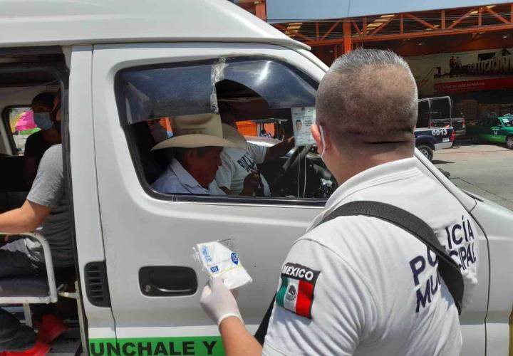 Realizaron agentes operativo PONTE EL CUBREBOCAS en Tamazunchale