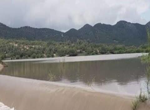 Desbordó la presa en localidad Lobos