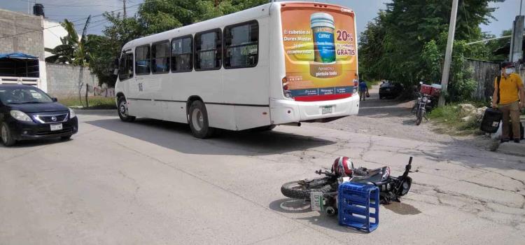 Motociclista chocó contra un autobús                                     