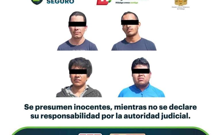 Por presunto narcomenudeo, asegura SSP Hidalgo a cuatro individuos en Mixquiahuala