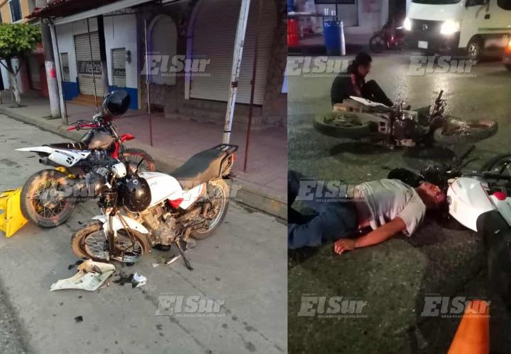 Quedan motociclistas graves tras encontronazo en Matlapa