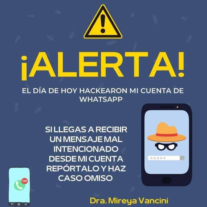 Hackearon WhatsApp  de alcaldesa Mireya V.