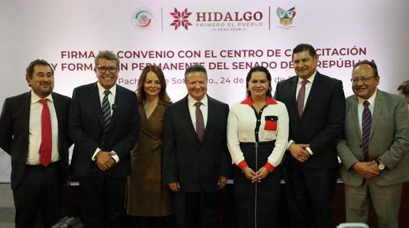 Gobierno de Hidalgo firmó convenio con el CECAFP del Senado
