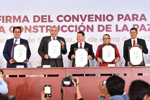 Gobiernos de México e Hidalgo firman convenio para construcción de la paz