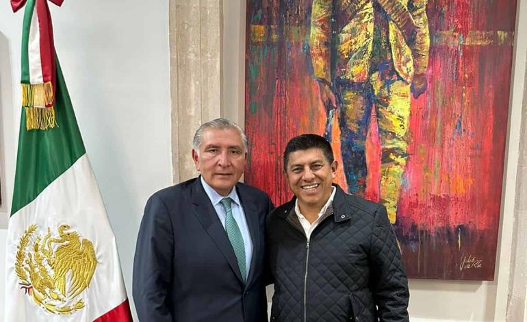 Sostiene secretario de Gobernación encuentro de trabajo con gobernador del estado de Oaxaca