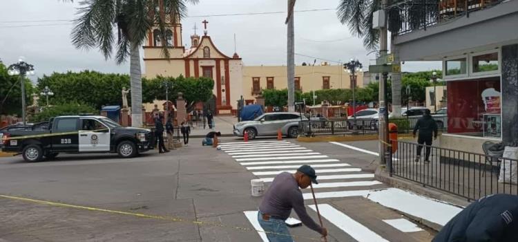 Iniciaron trabajos para pintar áreas peatonales
