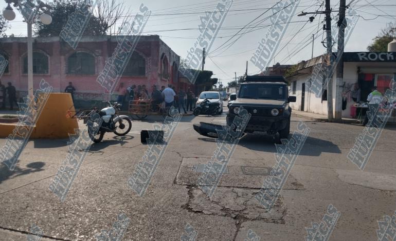 Camioneta embistió a un motociclista en Pánuco