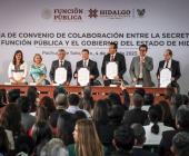 Hidalgo y SFP firman convenio para fortalecer el desempeño institucional