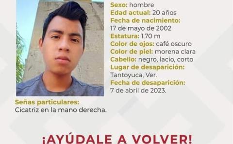 Buscan a joven desaparecido en Tantoyuca