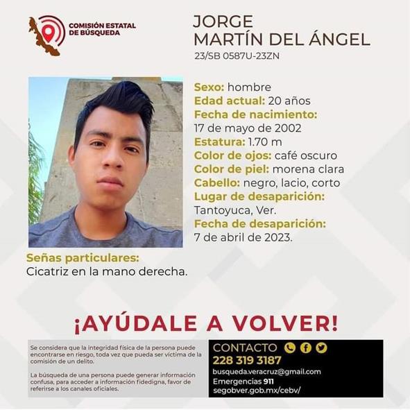 Buscan a joven desaparecido en Tantoyuca