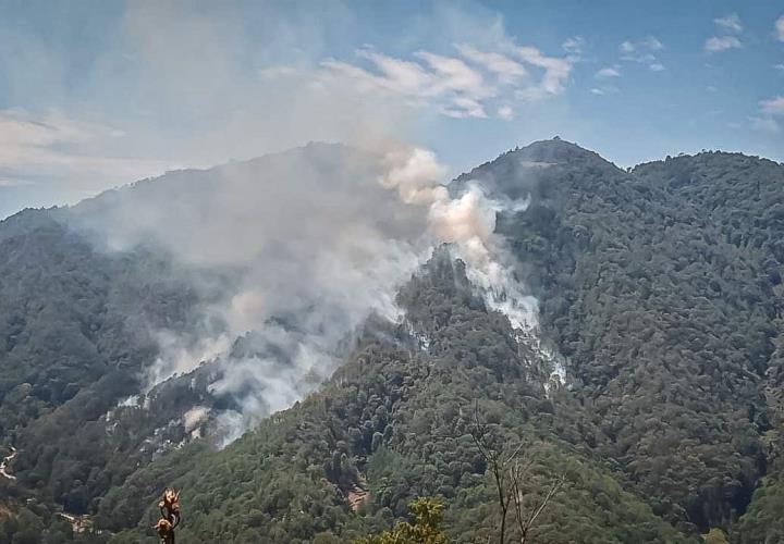 Actualización del estado que guarda el incendio en el Parque Nacional Los Mármoles, en el municipio de Zimapán: