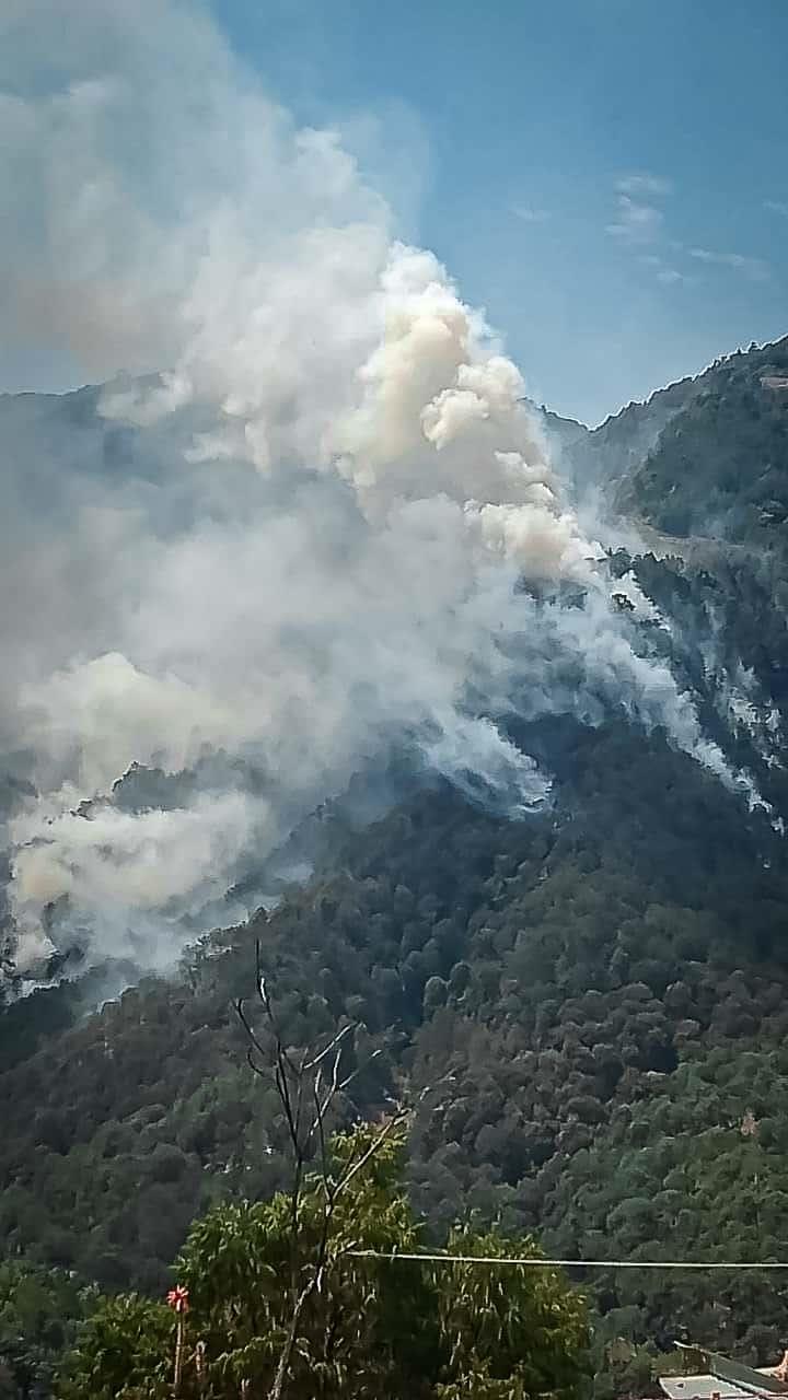 Actualización del estado que guarda el incendio en el Parque Nacional Los Mármoles, en el municipio de Zimapán: