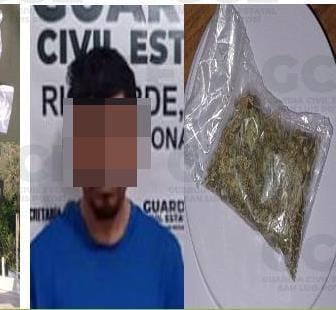 Capturan a tipo con marihuana