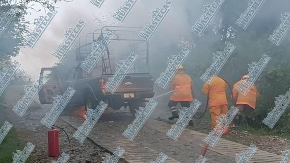 Camioneta se incendió por un corto circuito 