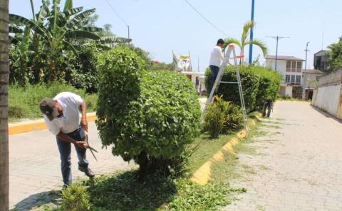 
Personal de Ecología limpió áreas Verdes, en Xochiatipan
