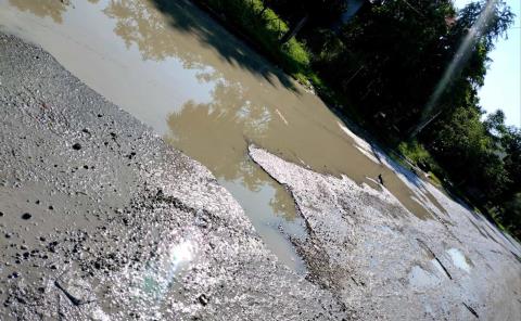 Calles convertidas en grandes lagunas