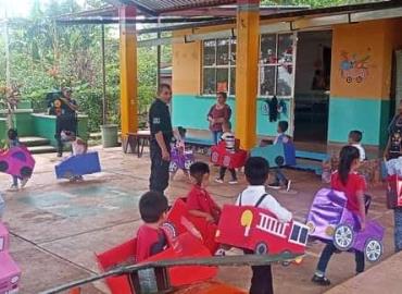 Impartieron taller de cultura vial a niños en Huautla