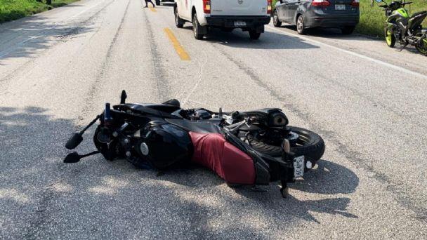 Aparatosa caída tuvo motociclista