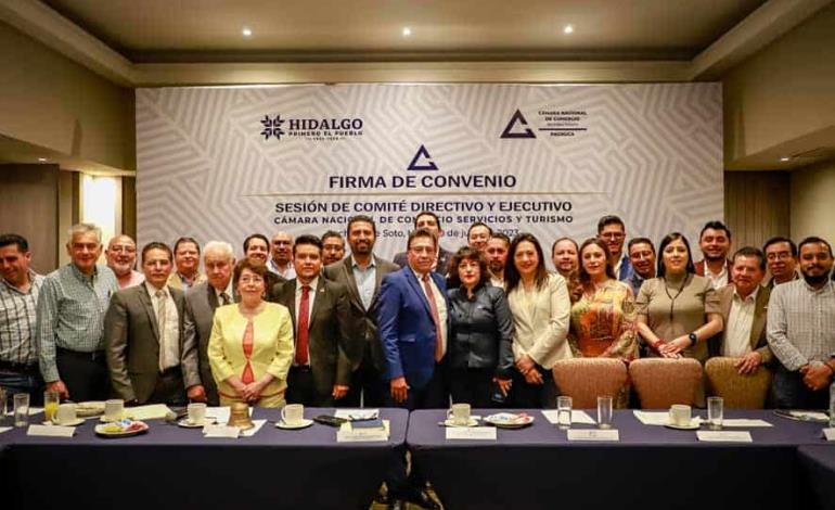 STPSH y CANACO Servytur Pachuca buscan mayor vinculación y capacitación, con firma de convenio