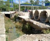 Abandonan obra  de “dren pluvial”