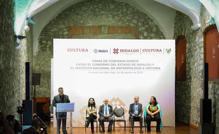 Gobierno de Hidalgo e INAH firman convenio para preservar el patrimonio cultural