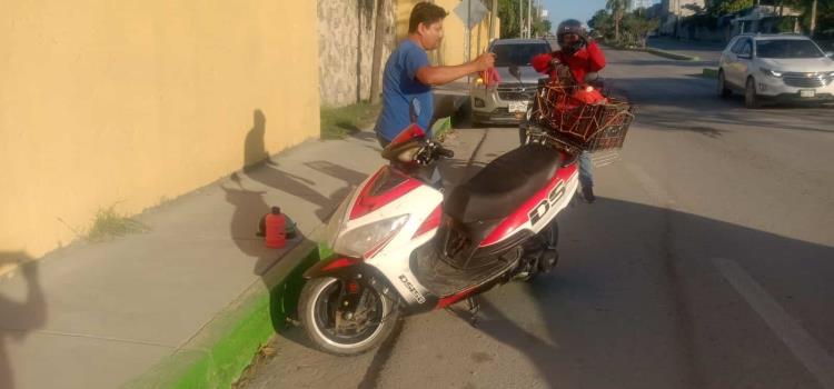 Motociclista derrapó en Ejército Mexicano