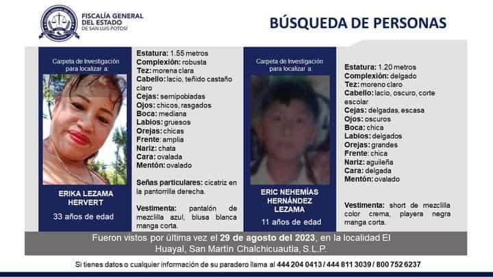 Madre e hijo desaparecidos en San Martín