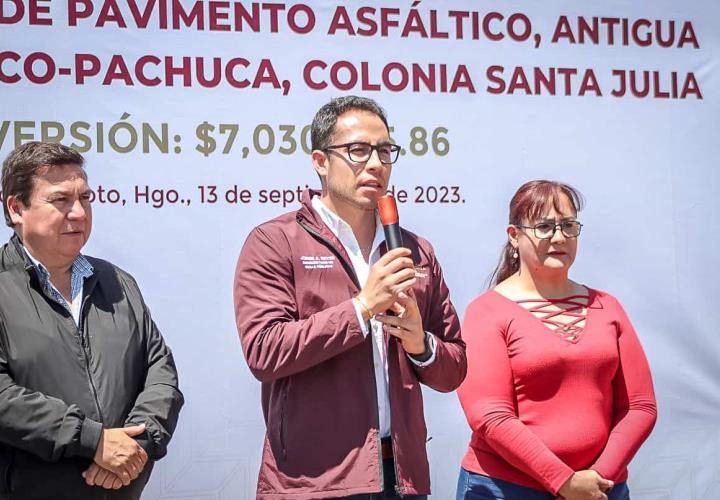 Inaugura SIPDUS pavimentación asfáltica en antigua carretera México-Pachuca