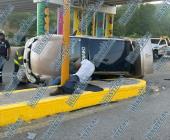Chevy volcó al ser impactado en la México-Tampico