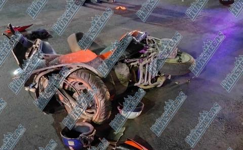 Moto chocó contra auto en la México – Tampico
