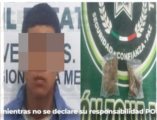 Fue capturado con bolsas de "mota"