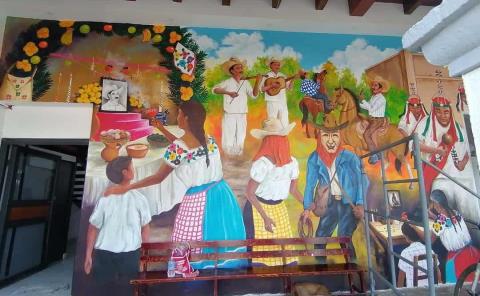 Gran avance del mural de Xantolo en Orizatlán
