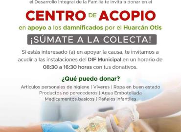 Vigente la colecta de víveres en DIF Orizatlán