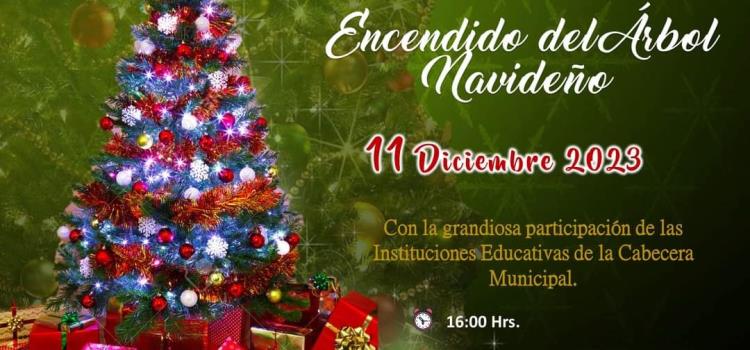 Ayuntamiento de Huautla invita al encendido del árbol navideño