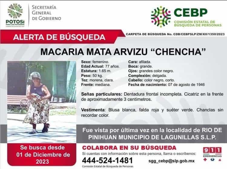 Alerta por mujer adulta extraviada