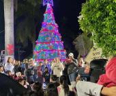 Encendieron el árbol navideño en Huitzitzilingo