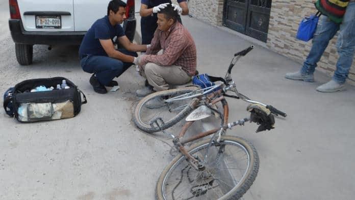 Albañil cayó de bicicleta