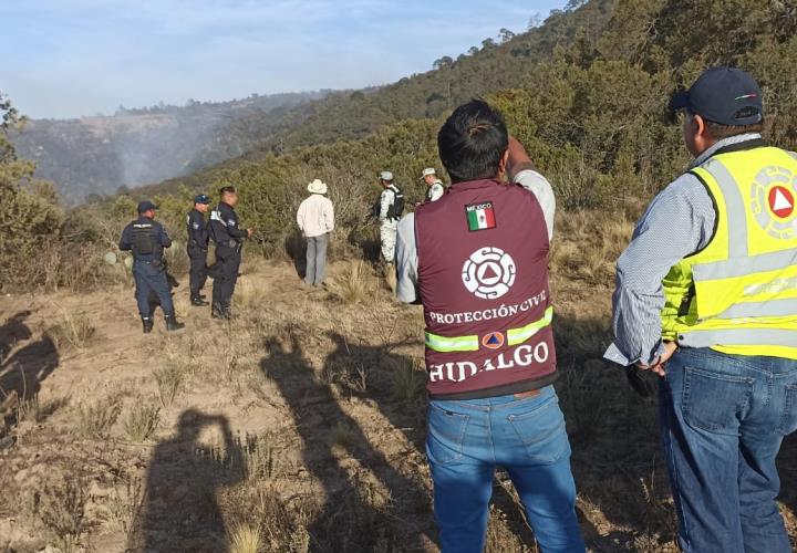 Gobierno de Hidalgo emprendió acciones oportunas para combatir incendio forestal en Los Mármoles
