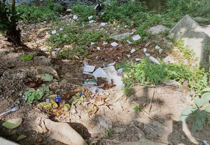 Arroyo Acontla un vil basurero: tiran pañales, desechables 