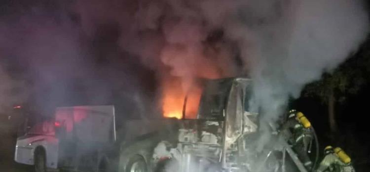 Autobús se quemó