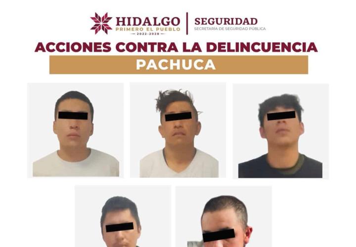 Detiene SSPH a cinco personas vinculadas con robos violentos a transporte en carreteras y abigeato