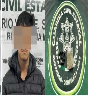 Joven armado y con marihuana