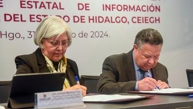 Signan INEGI y gobierno de Hidalgo convenio de colaboración