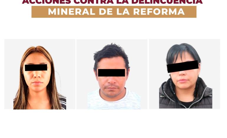 En combate al narcomenudeo, asegura SSPH a tres personas en Mineral de la Reforma