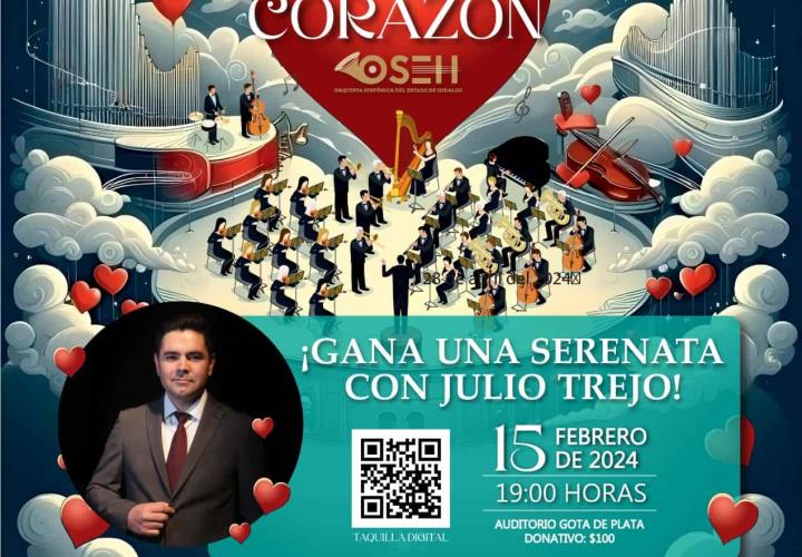 Regalará tenor Julio Trejo serenata en concierto"Sinfonía del Corazón"