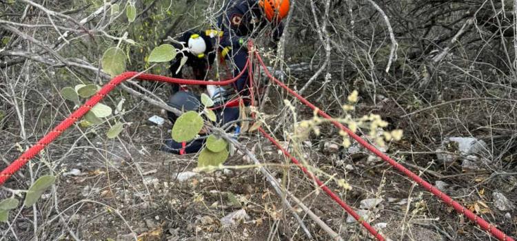 Biker cayó a  un barranco